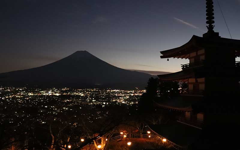 Chureito Pagoda & Mt. Fuji(Night view)